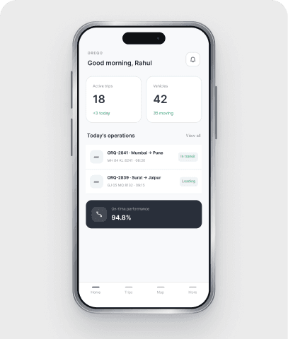 Oreqo Transport mobile app preview